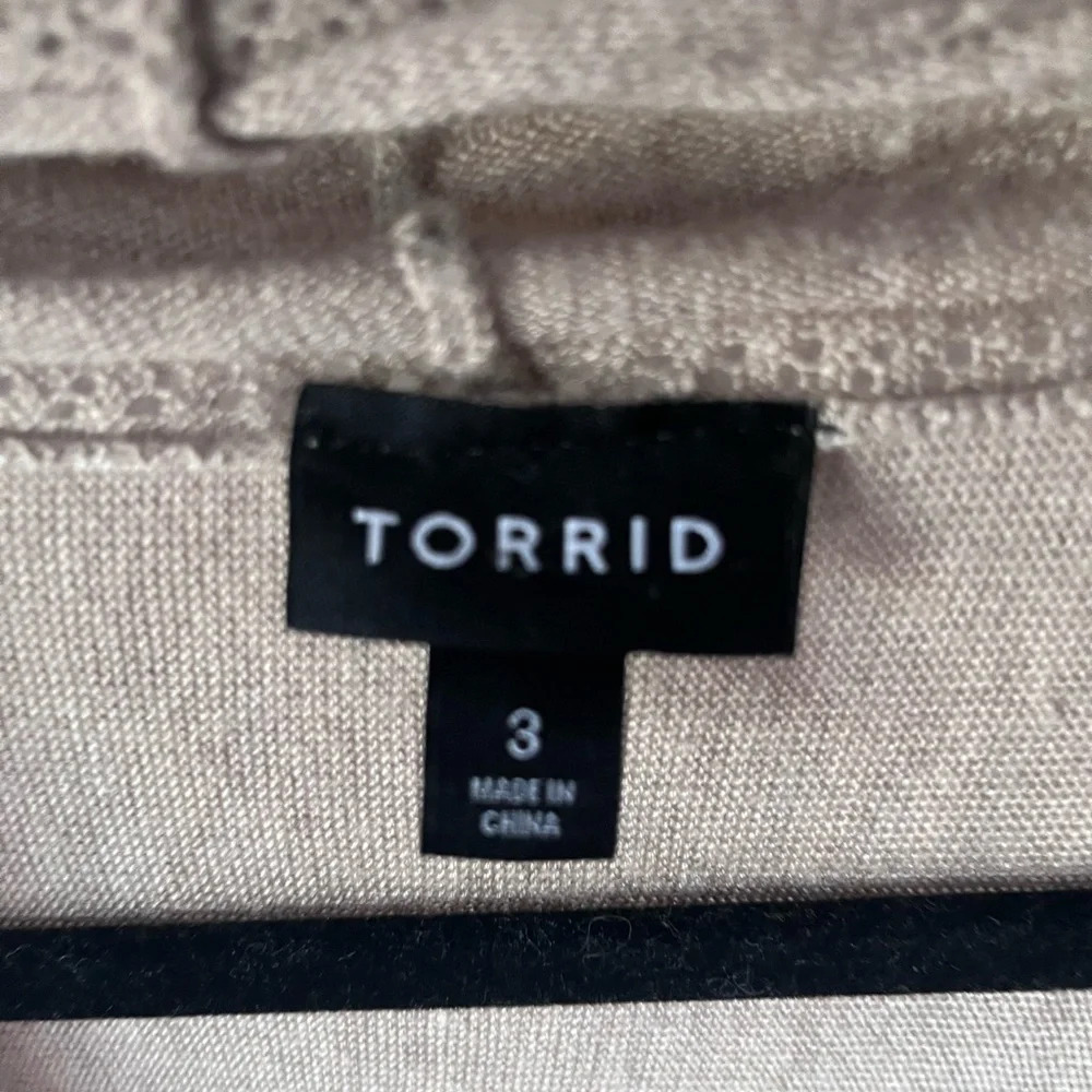 Torrid 3 women’s long line cardigan tan neutral minimalist sweater open front - Picture 5 of 5